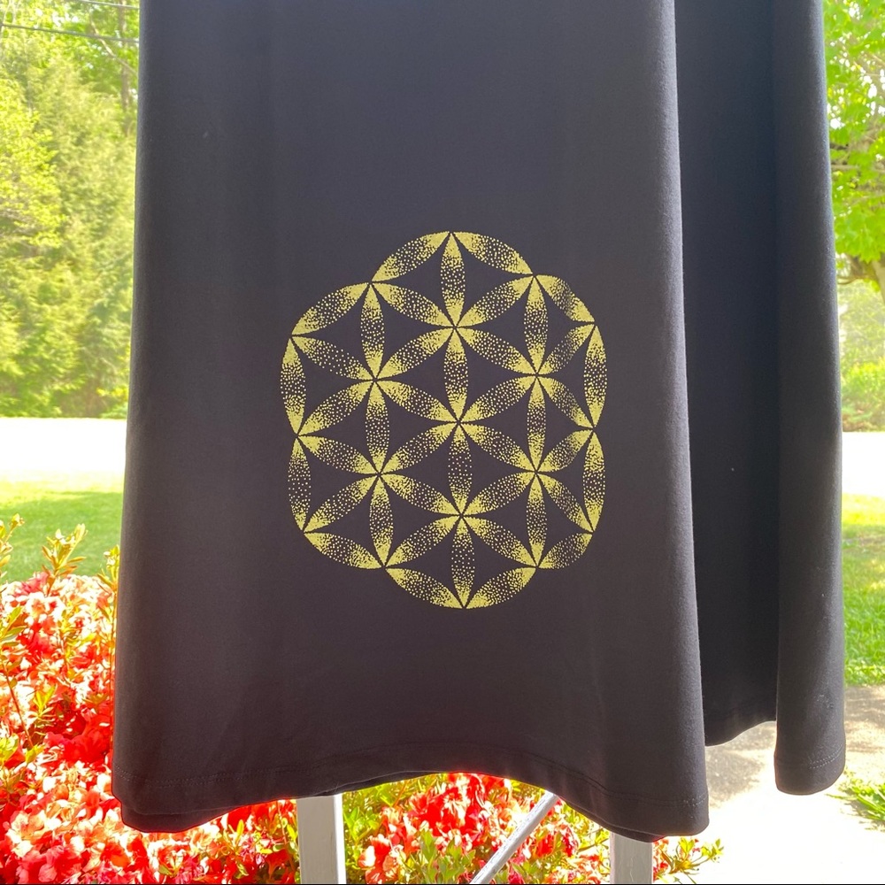 Soul Flower Stardust Flower of Life Maxi Skirt Sacred Geometry NWT